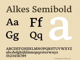 Alkes Semibold Version 1.000;hotconv 1.0.109;makeotfexe 2.5.65596图片样张