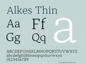 Alkes Thin Version 1.000; ttfautohint (v1.8)图片样张
