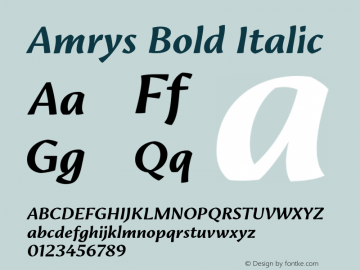 Amrys Bold Italic Version 1.10图片样张