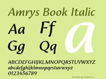 Amrys Book Italic Version 1.10图片样张