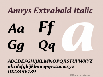 Amrys Extrabold Italic Version 1.10图片样张