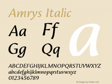 Amrys Italic Version 1.10图片样张