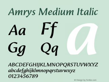 Amrys Medium Italic Version 1.10图片样张