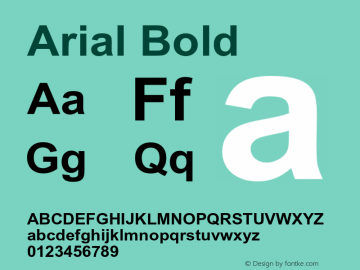 Arial-Bold Version 5.01a图片样张