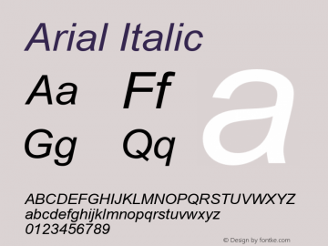 Arial Italic Version 7.00m图片样张