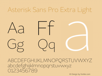 AsteriskSansPro-ExtraLight Version 1.000图片样张