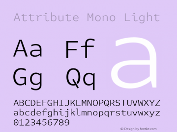 Attribute Mono Light Version 7.601, build 1028, FoPs, FL 5.04图片样张