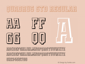 Quadrus Std Regular Version 1.000;PS 1.0;hotconv 1.0.38 Font Sample