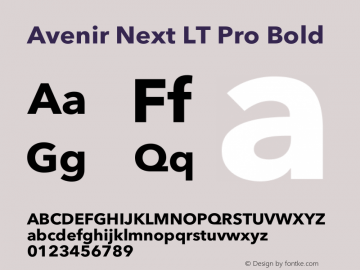 Avenir Next LT Pro Bold Version 3.00图片样张