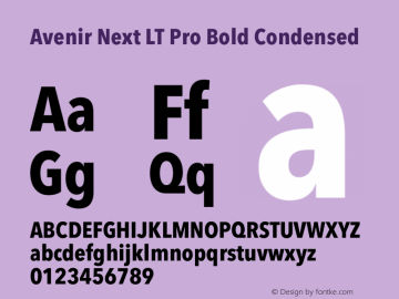 Avenir Next LT Pro Bold Condensed Version 3.00图片样张
