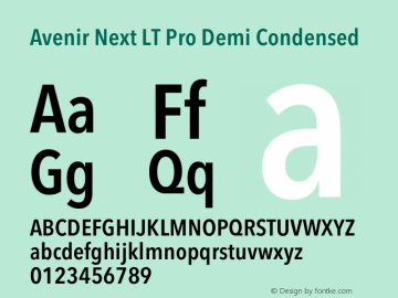Avenir Next LT Pro Demi Condensed Version 3.00图片样张