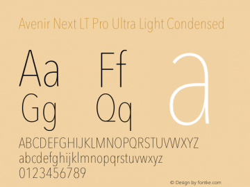 Avenir Next LT Pro Ultra Light Condensed Version 3.00图片样张