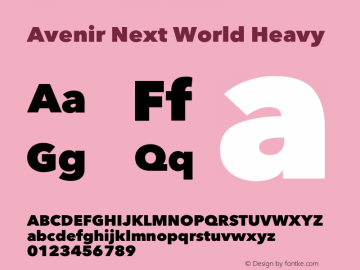 Avenir Next World Heavy Version 2.00图片样张