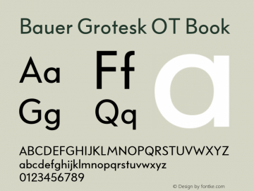 Bauer Grotesk OT Book Version 7.700, build 1040, FoPs, FL 5.04图片样张