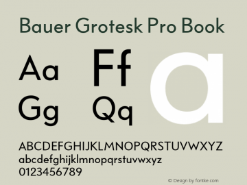 Bauer Grotesk Pro Book Version 7.700, build 1040, FoPs, FL 5.04图片样张