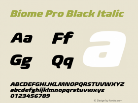 BiomePro-BlackItalic Version 1.000图片样张