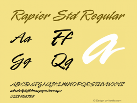 Rapier Std Regular Version 1.000;PS 1.0;hotconv 1.0.38 Font Sample