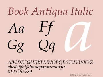 BookAntiqua-Italic Version 2.036图片样张