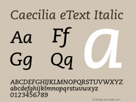 Caecilia eText Italic Version 1.00图片样张