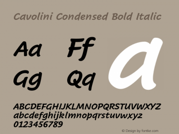 Cavolini Condensed Bold Italic Version 1.00, build 8, s3图片样张