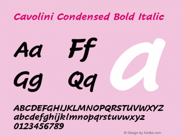 Cavolini Condensed Bold Italic Version 1.00, build 8, s3图片样张