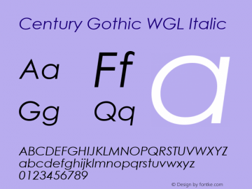 Century Gothic WGL Italic Version 2.36图片样张