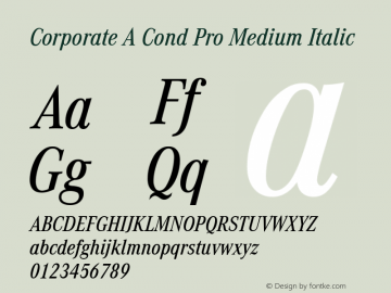 Corporate A Cond Pro Medium Italic Version 1.40图片样张