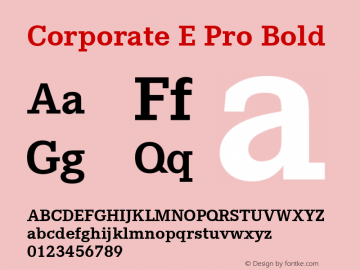 Corporate E Pro Bold Version 1.40图片样张