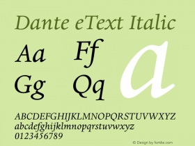 Dante eText Italic Version 1.00图片样张