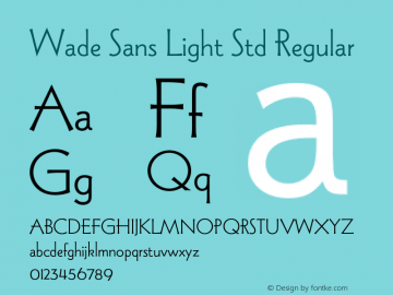 Wade Sans Light Std Regular Version 1.000;PS 1.0;hotconv 1.0.38图片样张