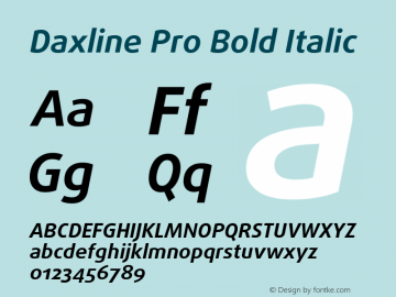 Daxline Pro Bold Italic Version 7.504; 2017; Build 1024图片样张