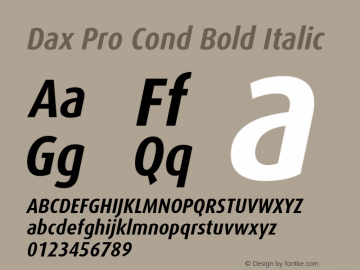 Dax Pro Cond Bold Italic Version 7.504; 2017; Build 1023图片样张
