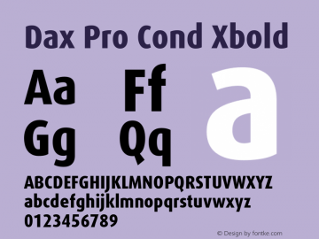 Dax Pro Cond Xbold Version 7.504; 2017; Build 1023图片样张