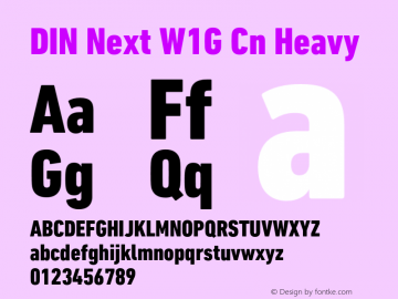 DIN Next W1G Cn Heavy Version 1.00图片样张
