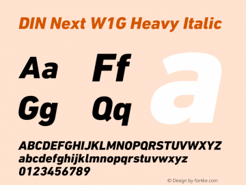 DIN Next W1G Heavy Italic Version 1.40图片样张