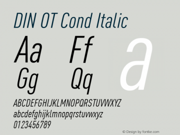 DIN OT Cond Italic Version 7.601, build 1030, FoPs, FL 5.04图片样张