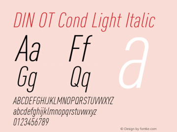 DIN OT Cond Light Italic Version 7.601, build 1030, FoPs, FL 5.04图片样张