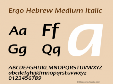 Linotype Ergo Hebrew Medium Italic Version 1.00图片样张