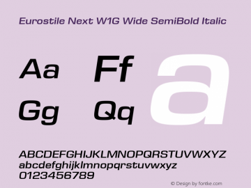Eurostile Next W1G Wide SmBd It Version 1.00图片样张