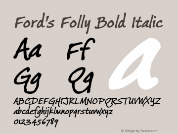 Ford's Folly Bold Italic Version 1.00图片样张