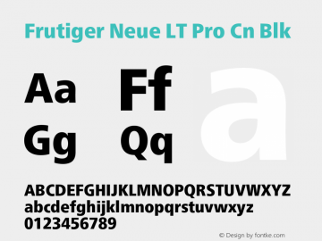 Frutiger Neue LT Pro Cn Blk Version 2.300图片样张