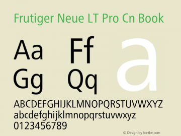 Frutiger Neue LT Pro Cn Bk Version 2.300图片样张