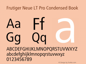 Frutiger Neue LT Pro Cn Book Version 1.00图片样张