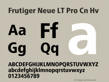 Frutiger Neue LT Pro Cn Hv Version 2.300图片样张