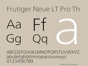 Frutiger Neue LT Pro Th Version 2.200图片样张