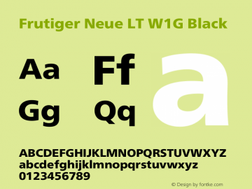 Frutiger Neue LT W1G Medium Bold Version 1.20图片样张