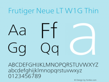 FrutigerNeueLTW1G-Thin Version 2.50图片样张