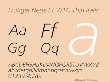 FrutigerNeueLTW1G-ThinIt Version 2.30图片样张