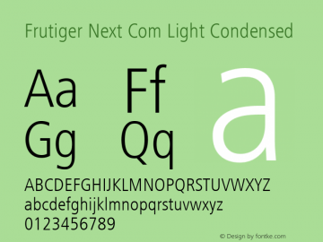 Frutiger Next Com Light Condensed Version 1.01图片样张