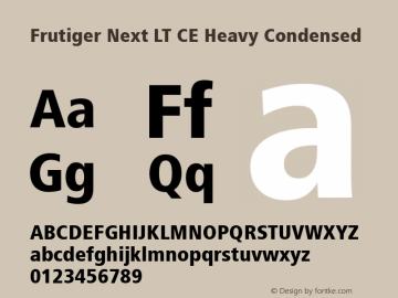Frutiger Next LT CE Heavy Condensed Version 3.01图片样张